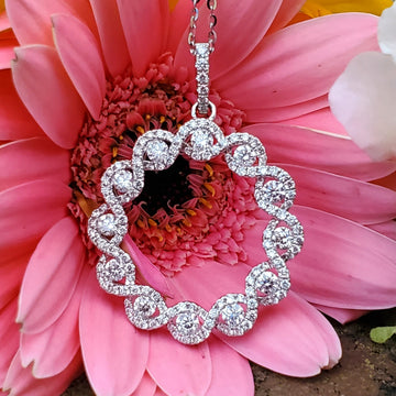 18k White Gold 1.50 CTW Diamond Twist Circle Pendant DPD-26846